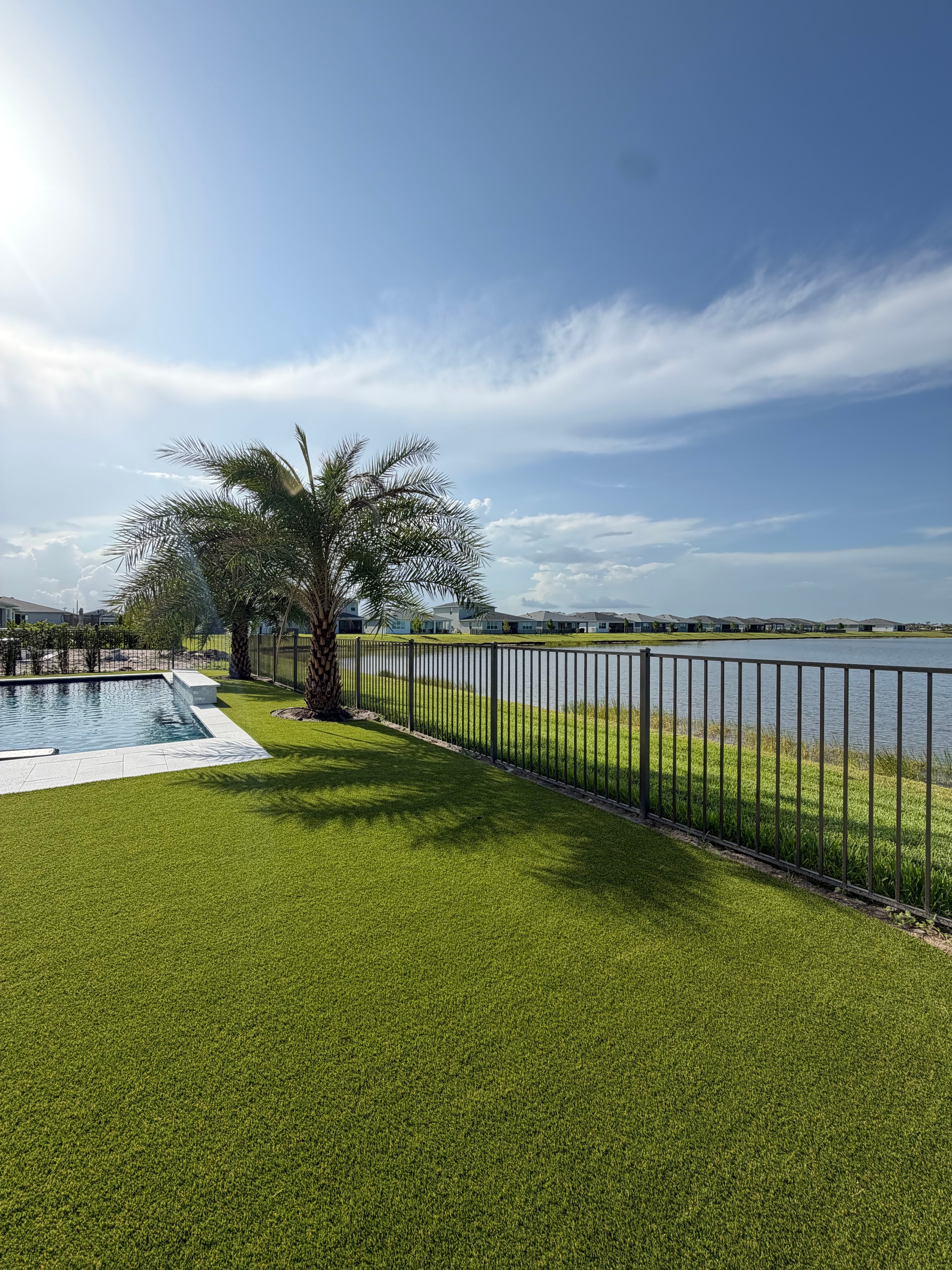 Pool code compliant aluminum rail fence enclosure